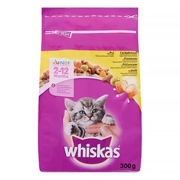 Állateledel száraz WHISKAS Junior macskáknak csirkehússal 300 g