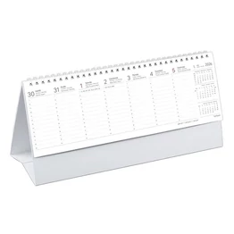 Asztali naptár kép nélküli TOPTIMER T065 álló fehér lapos papír táblás 2026.