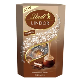 Csokoládé LINDT Lindor Tiramisu tejcsokoládé golyók díszdobozban 200 g
