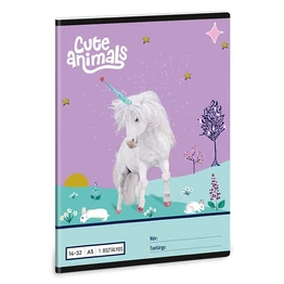Füzet vonalas ARS UNA A/5 32 lapos 14-32 1.osztályos Cute Animals-Unicorn