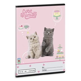 Füzet vonalas ARS UNA A/5 32 lapos 16-32 2.osztályos Cute Animals-Aussie 5532