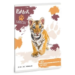 Füzet vonalas ARS UNA A/5 32 lapos 21-32 4-8.osztályos Bátor mancsok-Tigris