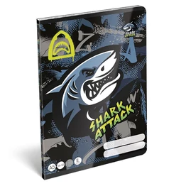 Füzet vonalas LIZZYSULI A/5 32 lapos 16-32 2.osztályos Shark Attack