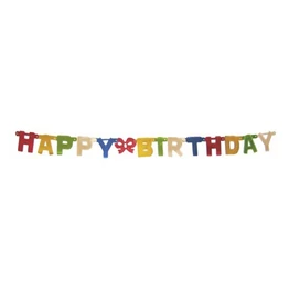 Girland JUNIOR színes papír happy birthday feleiratos 1,5 m