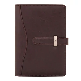 Gyűrűs kalendárium SATURNUS S437 fehér lapos sötétbarna műbőr 2026.