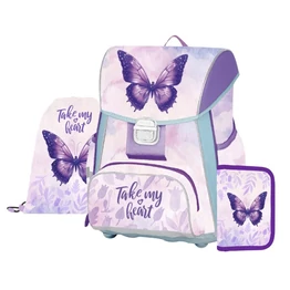 Iskolatáska szett OXY Premium One 3 részes Butterfly tolltartóval és tornazsákkal