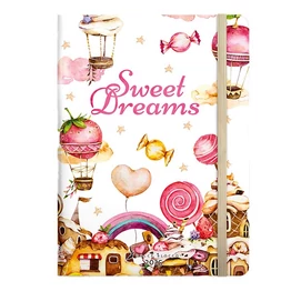Notesz ponthálós DOLCE BLOCCO Secret Journal A/5 176 oldalas Sweet Dreams keménytáblás gumis