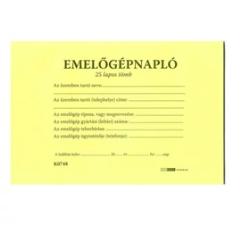 Nyomtatvány emelőgépnapló A/5 fekvő