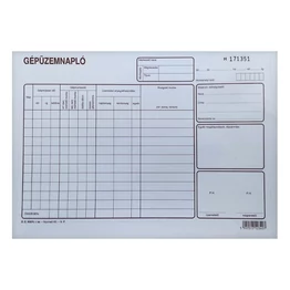 Nyomtatvány gépüzemnapló  A/4 25x3