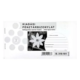 Nyomtatvány kiadási pénztárbizonylat költségvetési szervek részére fekvő 25x2 lapos