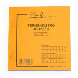 Nyomtatvány termékkisérő jegyzék 25x4 példányos