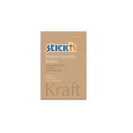 Öntapadós jegyzettömb STICK`N Kraft notes 76x51mm újrahasznosított natúr barna 100 lap