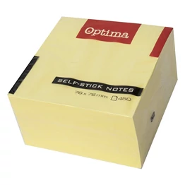 Öntapadós jegyzettömb OPTIMA 75x75mm sárga 450 lap