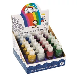 Ragasztó folyékony FIORELLO GR-BK20D24 glitteres 20ml 24 darabos display vegyes színek