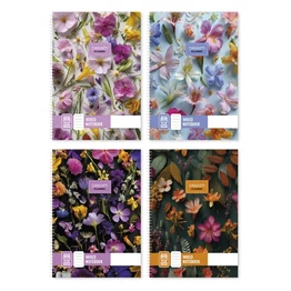 Spirálfüzet kockás Dream Flowers A/5 70 lapos vegyes minták
