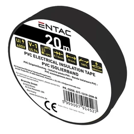 Szigetelőszalag ENTAC 19mmx20m fekete