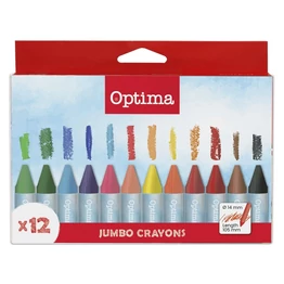 Zsírkréta OPTIMA Jumbo kerek hegyezett 12 színű