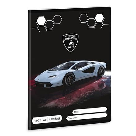 Füzet ARS UNA A/5 32 lapos vonalas 12-32 III. osztályos Lamborghini