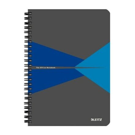 Spirálfüzet LEITZ Office A/5 karton borítóval 90 lapos kockás kék