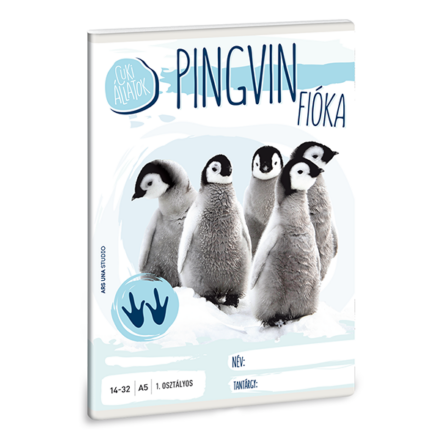 Füzet ARS UNA A/5 32 lapos vonalas 14-32 I.osztályos Cuki állatok-pingvin fióka