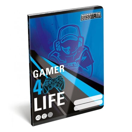 Füzet LIZZY CARD A/5 40 lapos kockás Gamer 4 life
