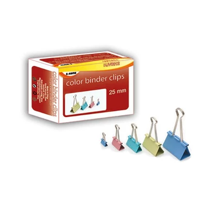 Binder csipesz 25mm színes 12 darabos
