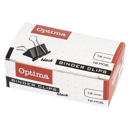 Binder csipesz OPTIMA 19 mm 12 darabos