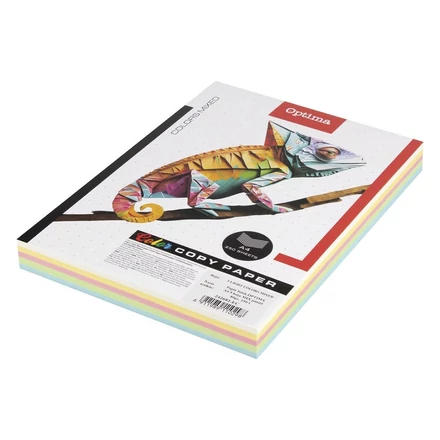Fénymásolópapír színes OPTIMA A/4 80 g pasztell mix 5x50 ív/csomag