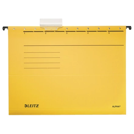 Függőmappa LEITZ Alpha Standard A/4 karton sárga 25 darabos