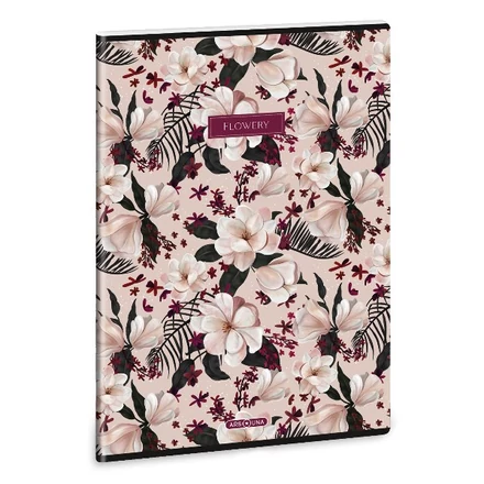 Füzet sima ARS UNA A/4 40 lapos Extra kapcsos Flowery Pink