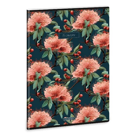 Füzet vonalas ARS UNA A/4 40 lapos Extra kapcsos Flowery Green