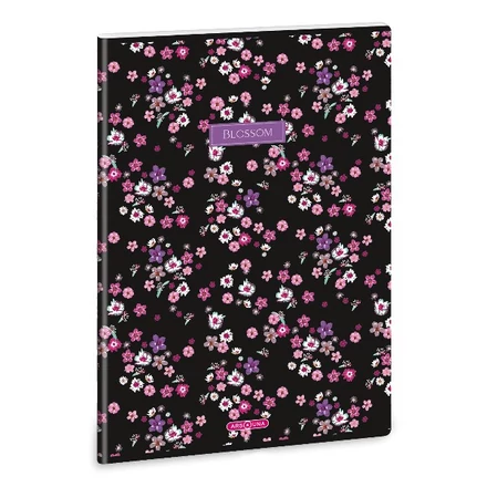Füzet vonalas ARS UNA A/4 40 lapos Extra kapcsos Pearl Blossom Black