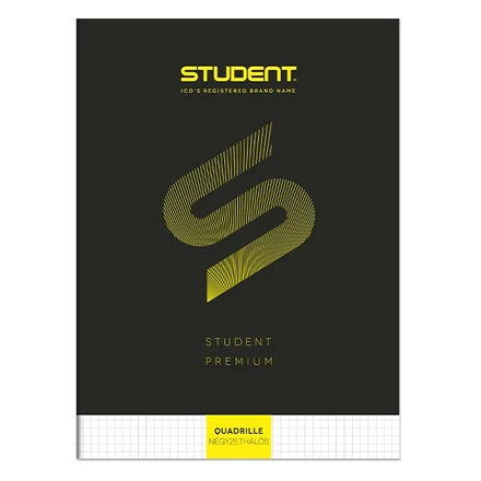 Füzet kockás ICO Student Black Prémium A/4 80 lapos