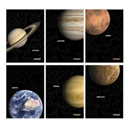 Füzet sima STREET A/4 54 lapos Planets