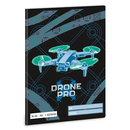 Füzet vonalas ARS UNA A/5 32 lapos 16-32 2.osztályos Drone Pro