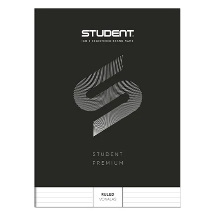 Füzet vonalas ICO Student Black Prémium A/4 80 lapos