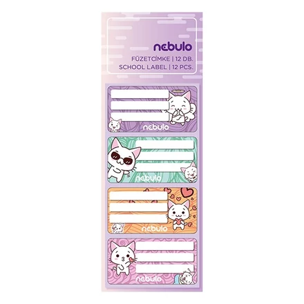 Füzetcímke NEBULO 12 darabos Cica