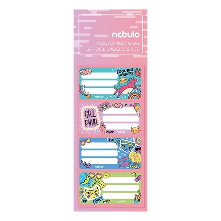 Füzetcímke NEBULO 12 darabos Girl Power