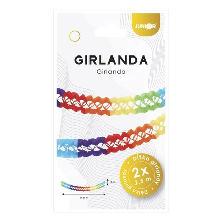 Girland JUNIOR színes papír multi-colour  0,70x2,5 m 2 db/csomag