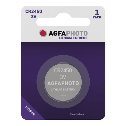 Gombelem AGFAPHOTO Lithium CR2450 1 darabos