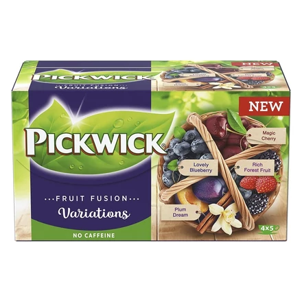 Gyümölcstea PICKWICK Fruit Fusion kék variációk áfonya, szilva-vanília-fahéj, meggy, erdei gyümölcs 20 filter/doboz