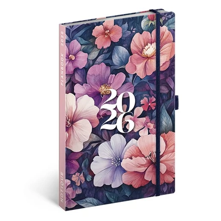 Határidőnapló REALSYSTEM 130x210 mm 2 hét oldalpáronként sárga lapos Bouquet 2026.