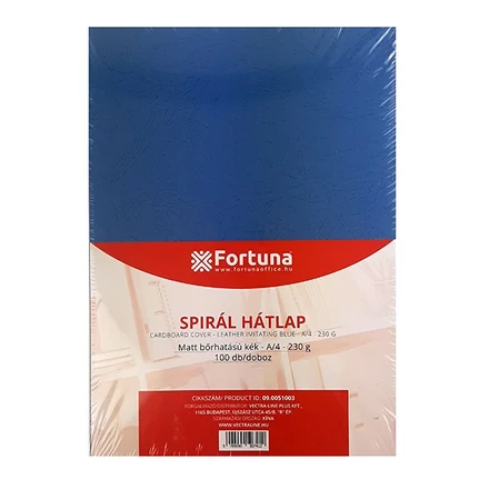 Hátlap FORTUNA A/4 230 g matt bőrhatású kék 100/dob