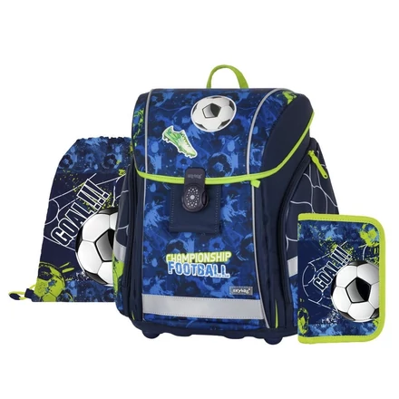 Iskolatáska szett OXY Premium Light 3 részes Football tolltartóval és tornazsákkal