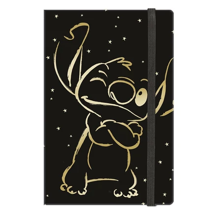 Jegyzetfüzet vonalas COOLPACK Stitch Gold 3. A/5 80 lapos gumis