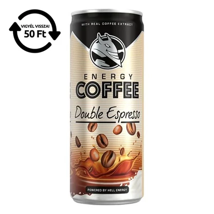 Kávés tej HELL Energy Coffee Double Espresso 250ml DRS