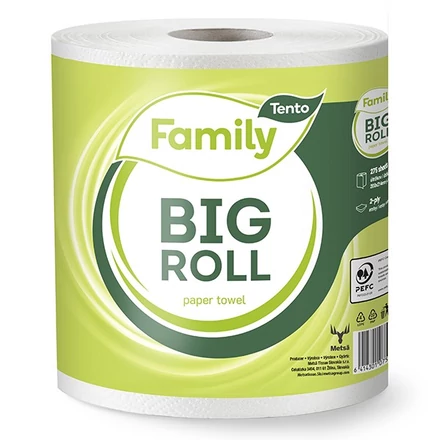 Kéztörlő tekercses háztartási TENTO Big roll 60m 1 tekercses  2 rétegű