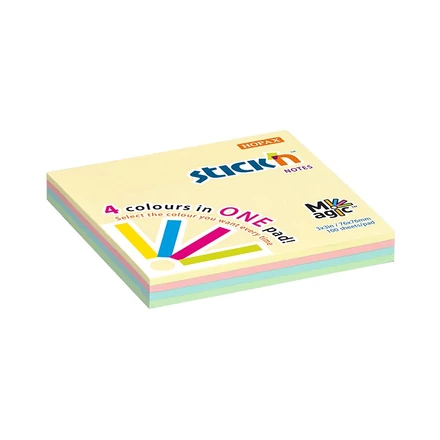 Öntapadós jegyzettömb STICK`N 76x76mm pasztell magic pad 100 lap