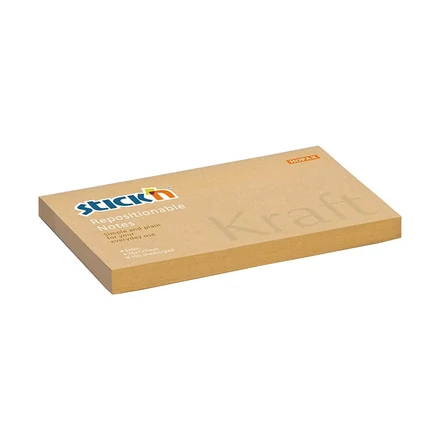 Öntapadós jegyzettömb STICK`N kraft notes 76x127mm natúr barna 100 lap