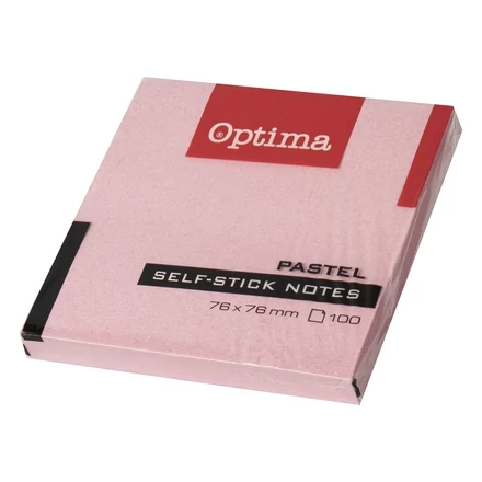 Öntapadós jegyzettömb OPTIMA 75x75mm pasztell rózsa 100 lap